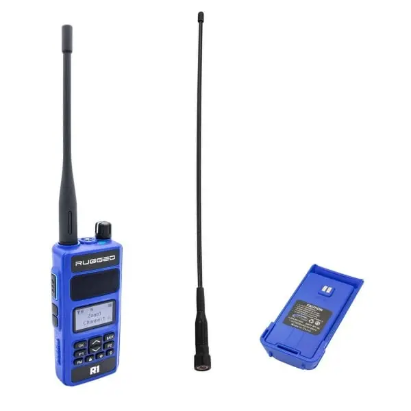 Rugged Radios Bundle - R1 Handheld Radio With Long Range Antenna And High Capacity Battery 1