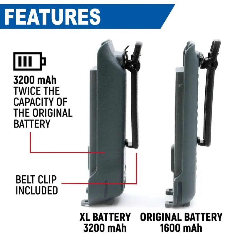 Rugged Radios Gmr2 And Gmr2 Plus Handheld Long-Lasting Xl Battery With Usb Charging Port 2