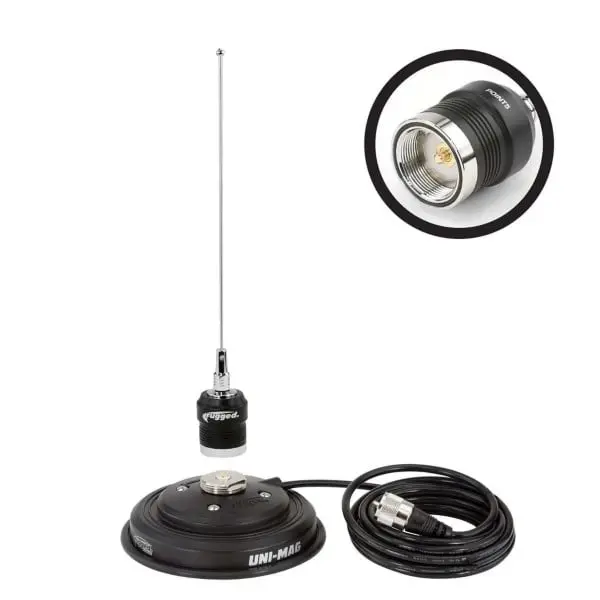 Rugged Radios Gmrs / Uhf No Ground Plane (Ngp) Whip Antenna Kit With Magnetic Mount 1