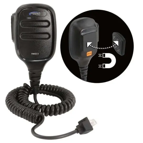 Rugged Radios Hand Mic For Rm45 & Rm60 Mobile Radios With Scosche Magicmount 1