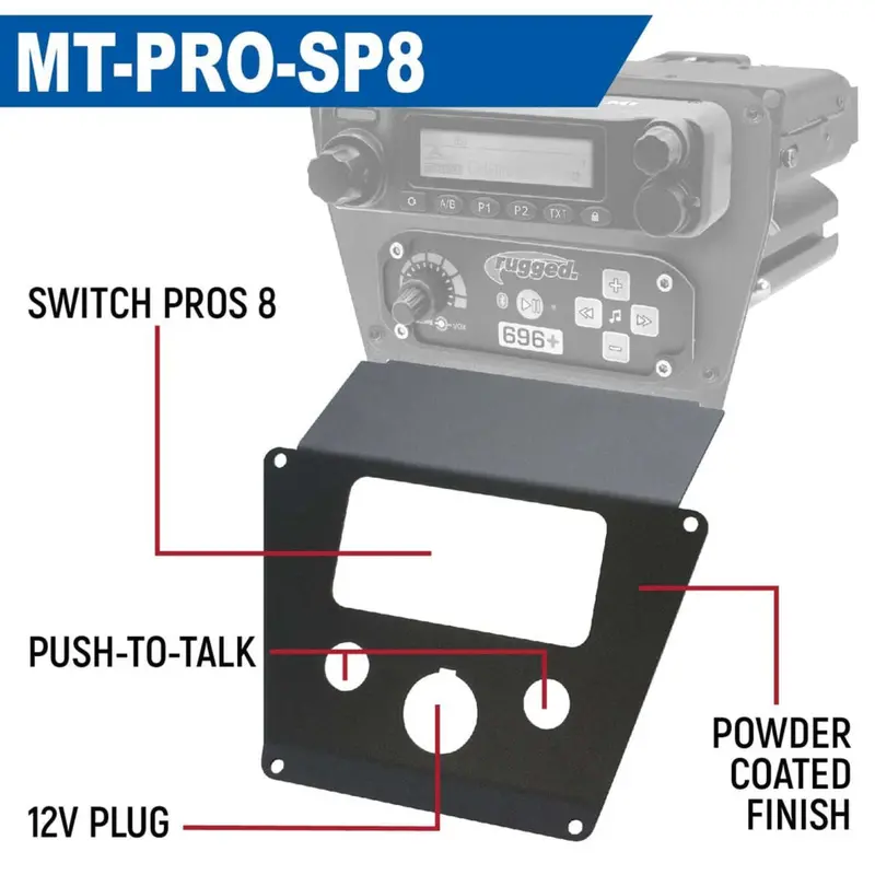 Rugged Radios Polaris Rzr Pro Xp/Rzr Turbo R/Rzr Pro R Lower Accessory Panel Dash Mount Radio & Intercom 1