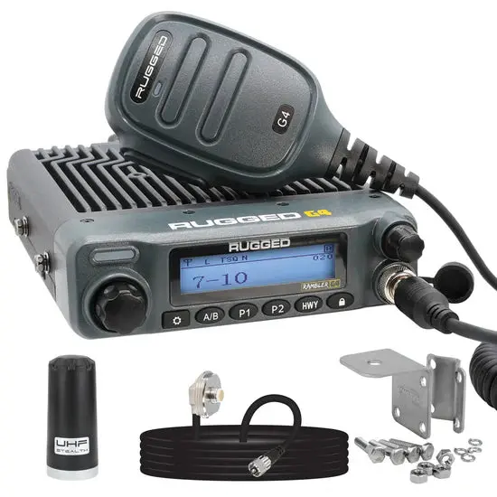 Rugged Radios Radio Kit Lite - Rambler G4 Gmrs Band Mobile Radio With Stealth Antenna 1