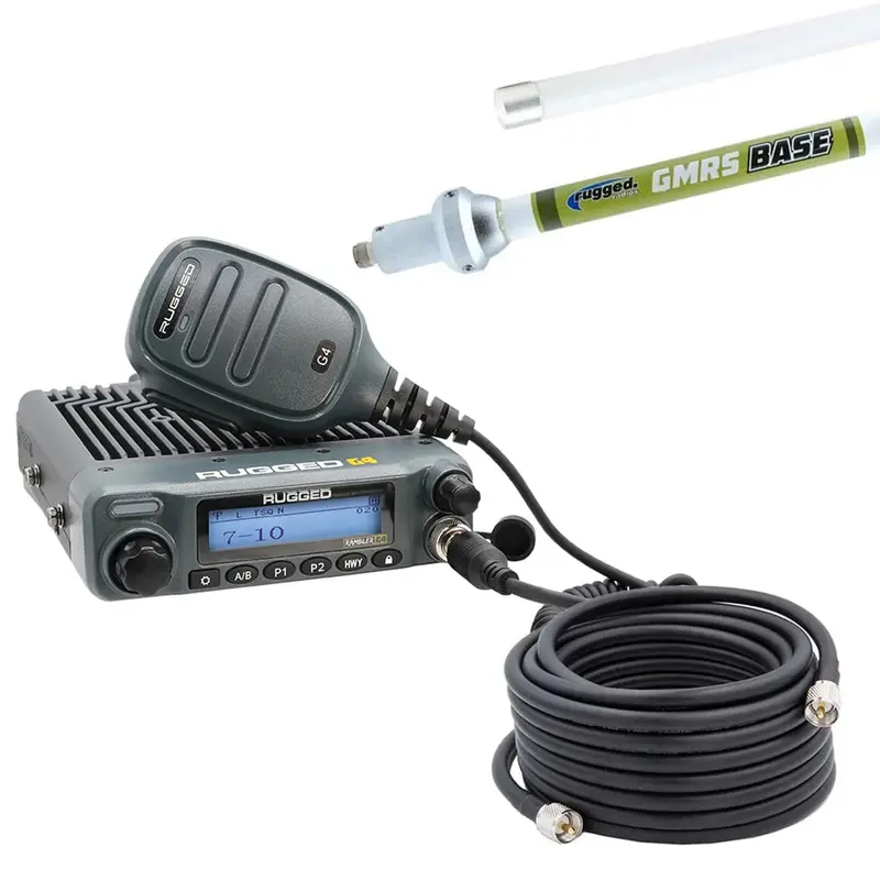 Rugged Radios Rambler G4 High Power Mobile Radio & Fiberglass Antenna Base Camp Kit 1