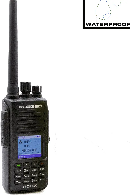 Rugged Radios Rdh-X Waterproof Business Band Handheld 1