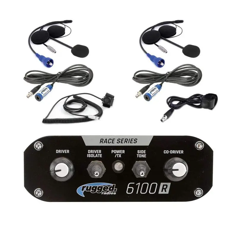 Rugged Radios Rrp6100 2 Person Race Intercom System With Helmet Kits 1