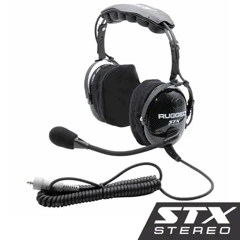 Rugged Radios Stx H22 Over The Head (Oth) Headset For Stereo Intercoms - Carbon Fiber 1