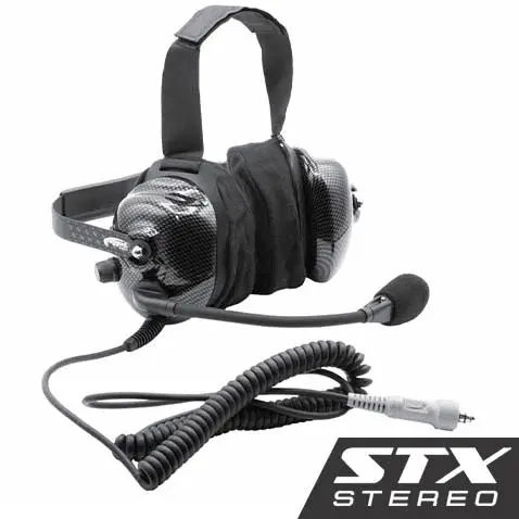 Rugged Radios Stx Stereo H42 Behind The Head (Bth) Headset For Stereo Intercoms - Carbon Fiber 1