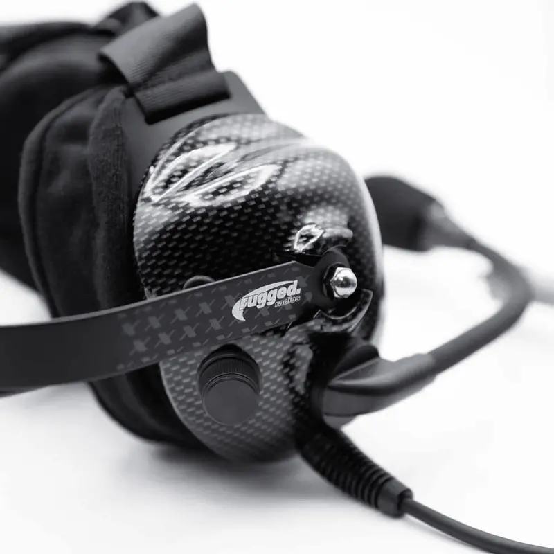 Rugged Radios Stx Stereo H42 Behind The Head (Bth) Headset For Stereo Intercoms - Carbon Fiber 2