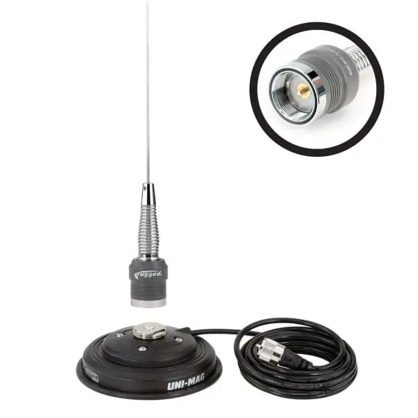 Rugged Radios Vhf 1/2 Wave No Ground Plane (Ngp) Antenna Kit With Magnetic Mount 1