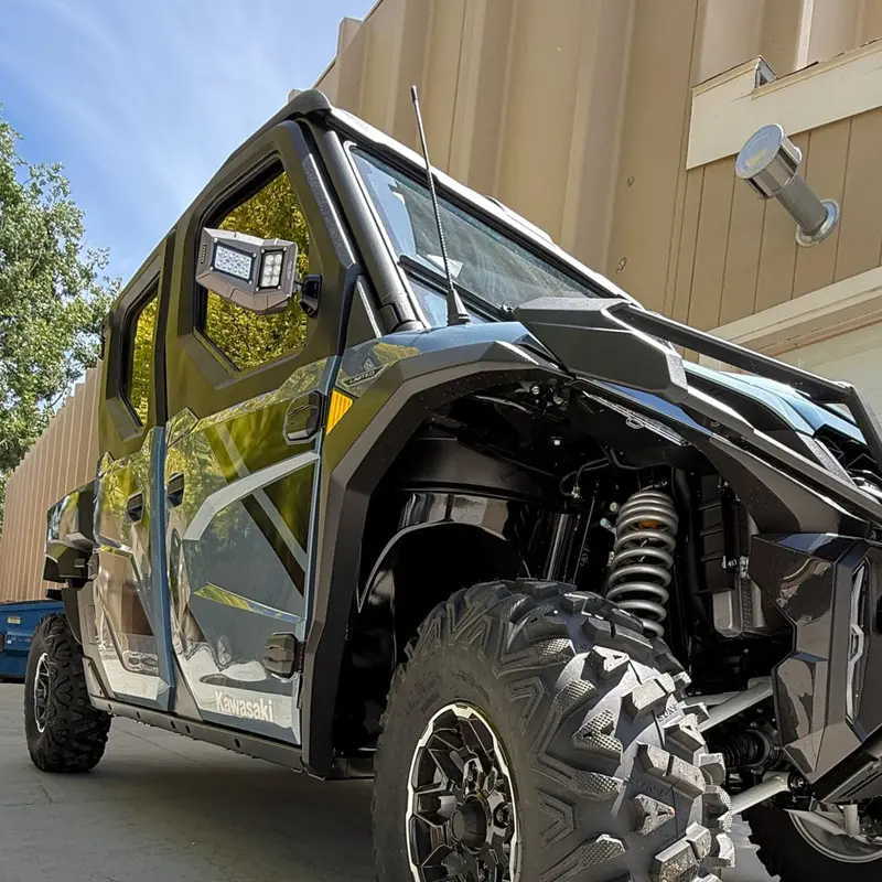 Sector Seven Kawasaki Ridge Sawtooth Black Led Lighted Mirrors 2