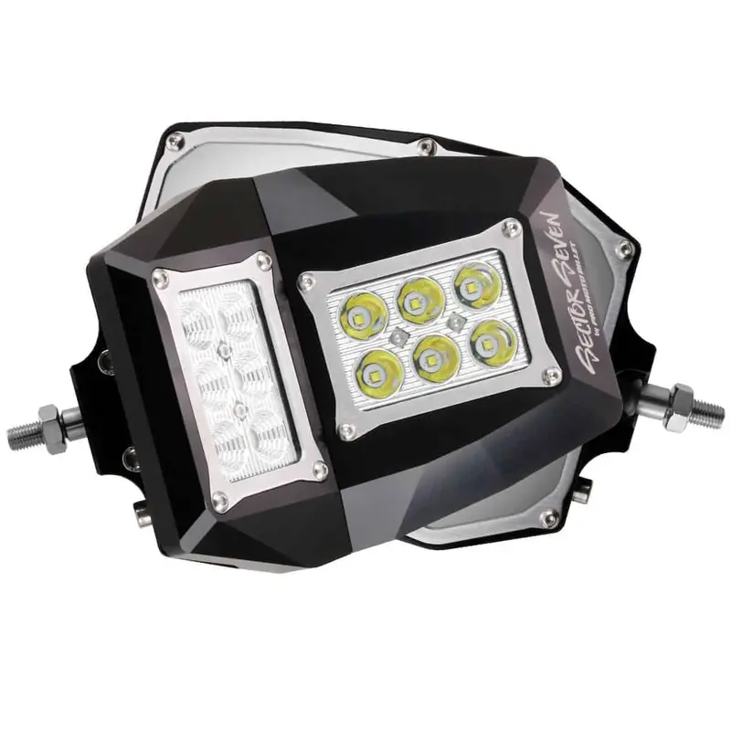 Sector Seven Spectrum Led Light Mirror With 1 1/4"-1 5/8" Infinity Mounts 1