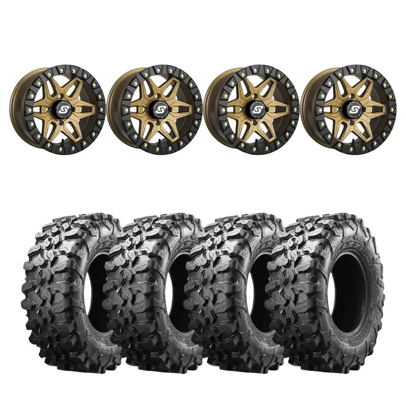 Sedona Black/Bronze Split 6 Beadlock & Maxxis Radial Carnivore Wheel & Tire Kit 1