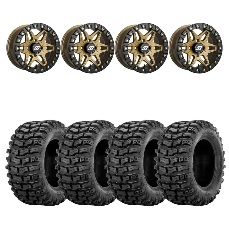 Sedona Black/Bronze Split 6 Beadlock & Sedona Buzz Saw Rt Wheel & Tire Kit 1