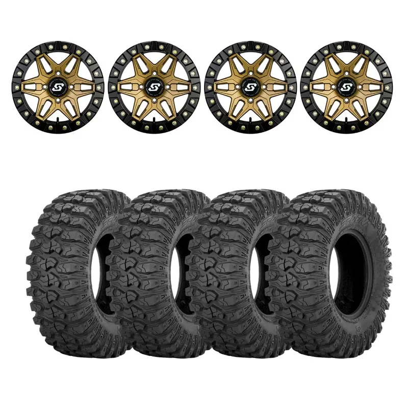Sedona Black/Bronze Split 6 Beadlock & Sedona Rockabilly Wheel & Tire Kit 1