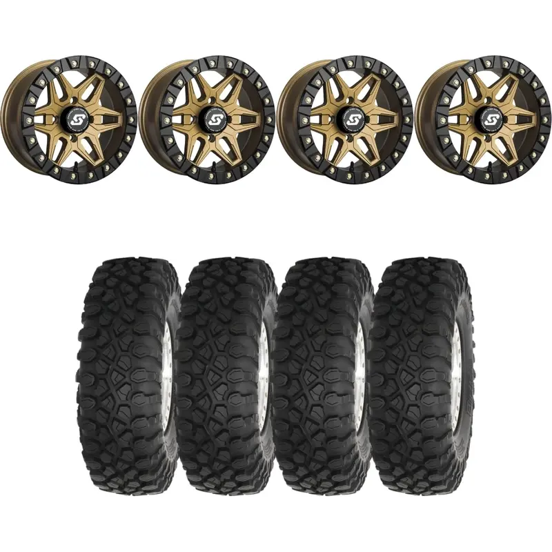 Sedona Black/Bronze Split 6 Beadlock & System 3 Xc450 Radial Wheel & Tire Kit 1