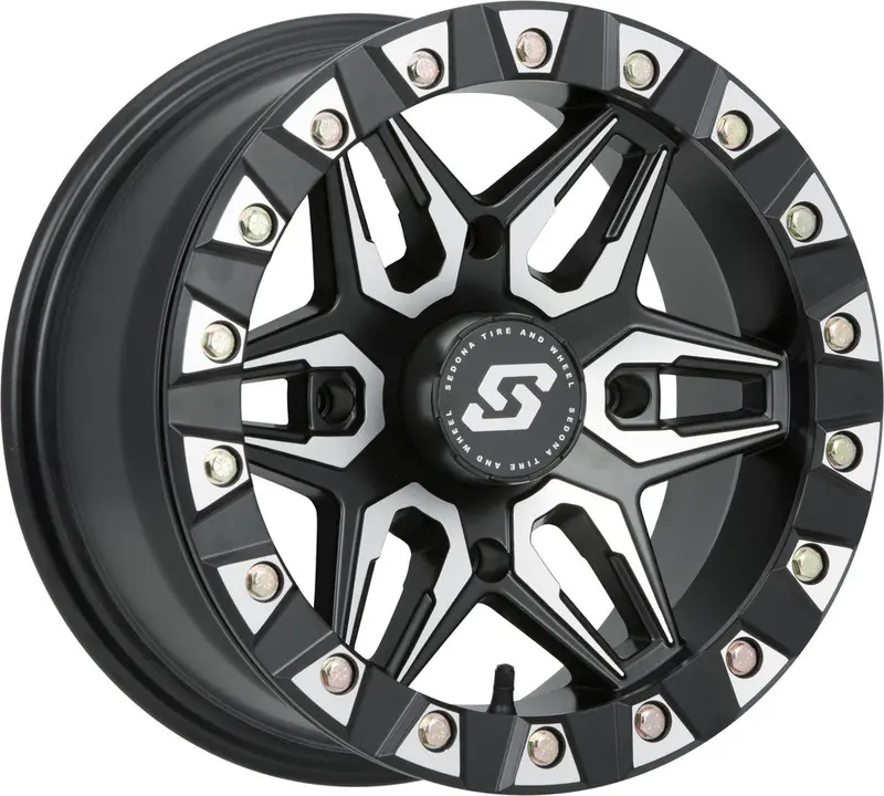 Sedona Black/Machined Split 6 Beadlock & Sedona Buzz Saw Rt Wheel & Tire Kit 4