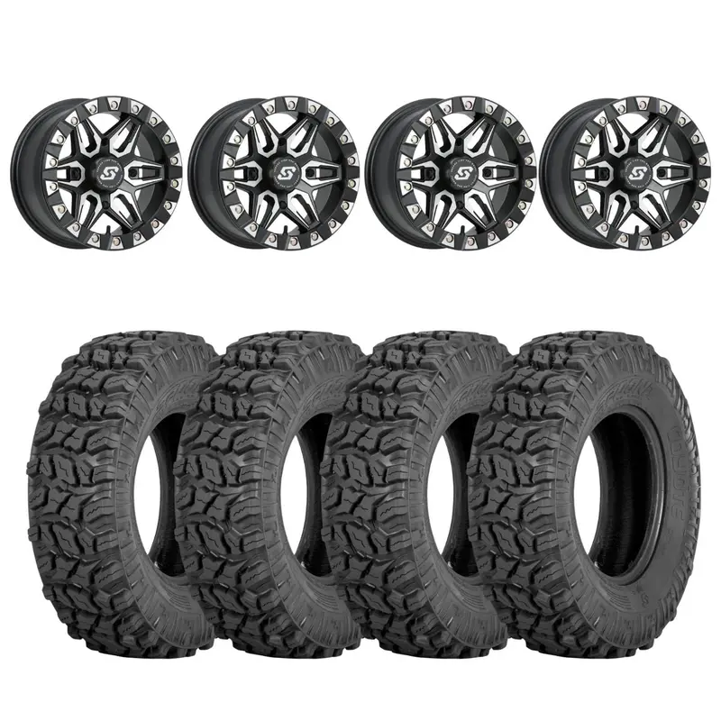 Sedona Black/Machined Split 6 Beadlock & Sedona Coyote Wheel & Tire Kit 1