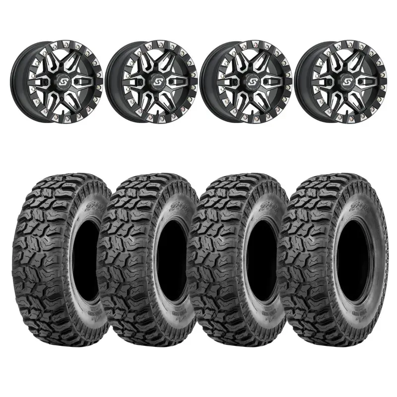 Sedona Black/Machined Split 6 Beadlock & Sedona Ridge Saw Wheel & Tire Kit 1