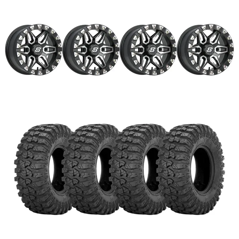 Sedona Black/Machined Split 6 Beadlock & Sedona Rockabilly Wheel & Tire Kit 1