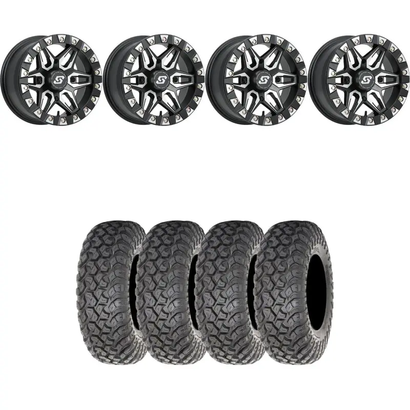 Sedona Black/Machined Split 6 Beadlock & System 3 Rt320 Radial Wheel & Tire Kit 1