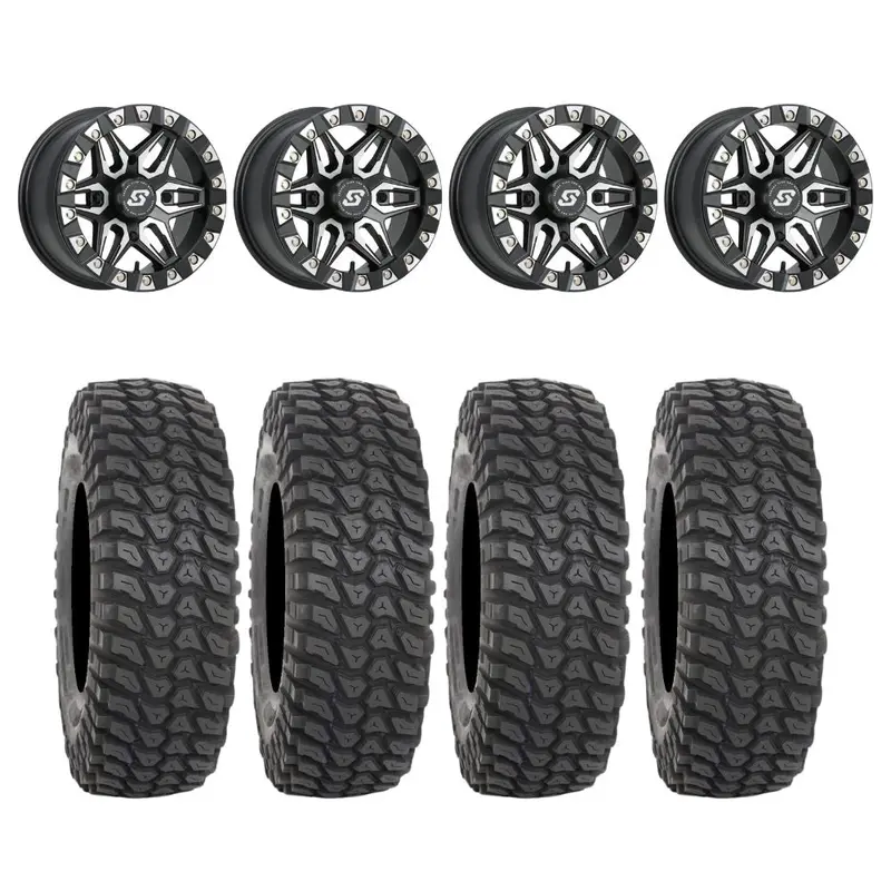 Sedona Black/Machined Split 6 Beadlock & System 3 Xcr350 Radial Wheel & Tire Kit 1