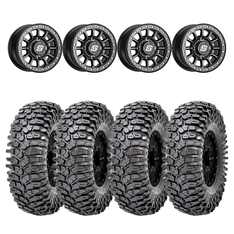 Sedona Black Sano Beadlock & Maxxis Radial Roxxzilla Wheel & Tire Kit 1
