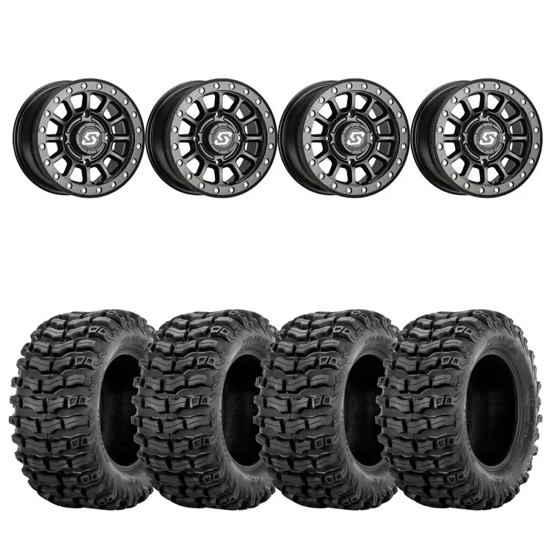 Sedona Black Sano Beadlock & Sedona Buzz Saw Rt Wheel & Tire Kit 1