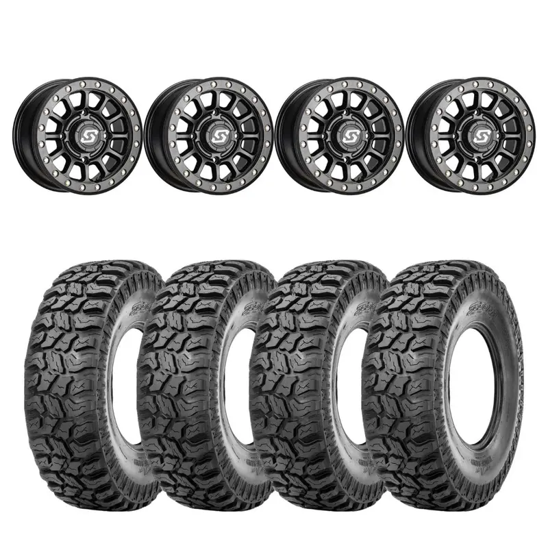 Sedona Black Sano Beadlock & Sedona Ridge Saw Wheel & Tire Kit 1
