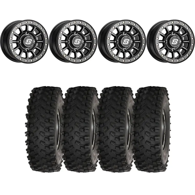 Sedona Black Sano Beadlock & System 3 Atx470 All Terrain Xtreme Wheel & Tire Kit 1