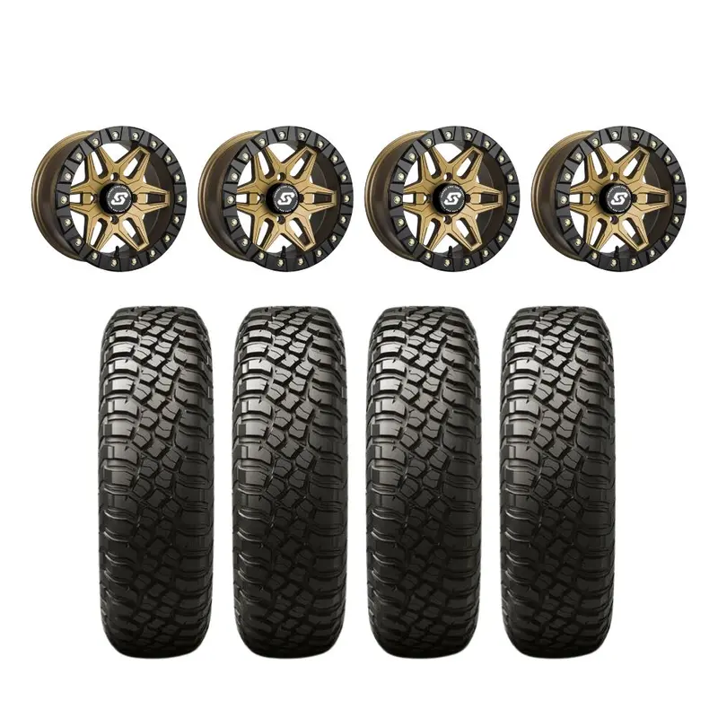 Sedona Split 6 Black/Bronze Beadlock & Bfgoodrich T/A Km3 Utv Mud-Terrain Wheel & Tire Kit 1