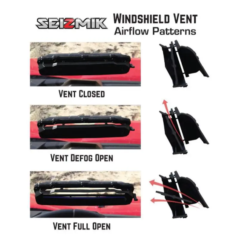 Seizmik '06-'20 John Deere Gator Hpx Uncoated Poly & Abs Versa-Vent Windshield 2