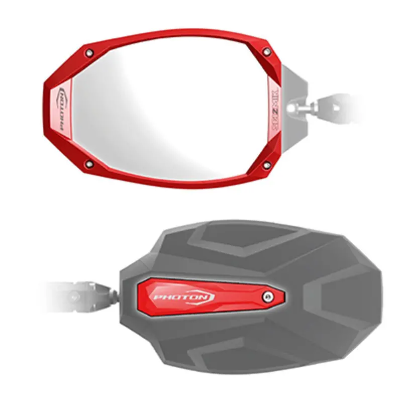 Seizmik Cast Aluminum Color Bezel & Cap Photon Side View Mirror Kit - Red 1