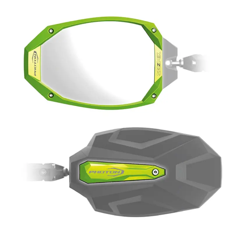 Seizmik Photon Side View Mirror Cast Aluminum Color Bezel & Cap Kit - Green 1