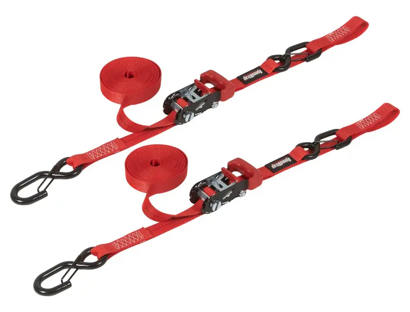 Speed Strap 1" X 15' Ratchet Tie Down With Snap 'S' Hooks And Soft Tie - 2 Pack 2