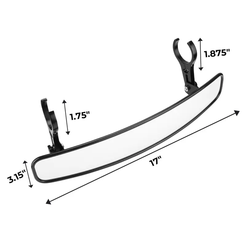 Spike 17" Scm 1.75"-2" Wide Angle Rear View Mirror 1