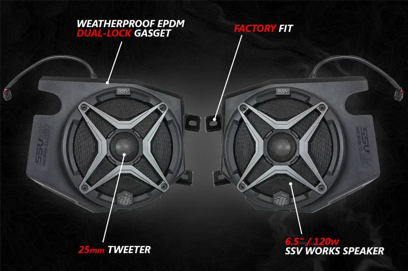 Ssv Works '14-'23 Polaris Rzr A-Spec Ssv 5-Speaker Plug-&-Play System For Ride Command 2