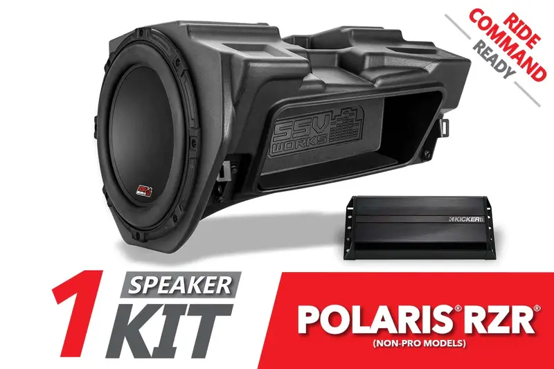 Ssv Works '14-'23 Polaris Rzr Kicker 10" Subwoofer Plug-&-Play Kit For Ride Command 1