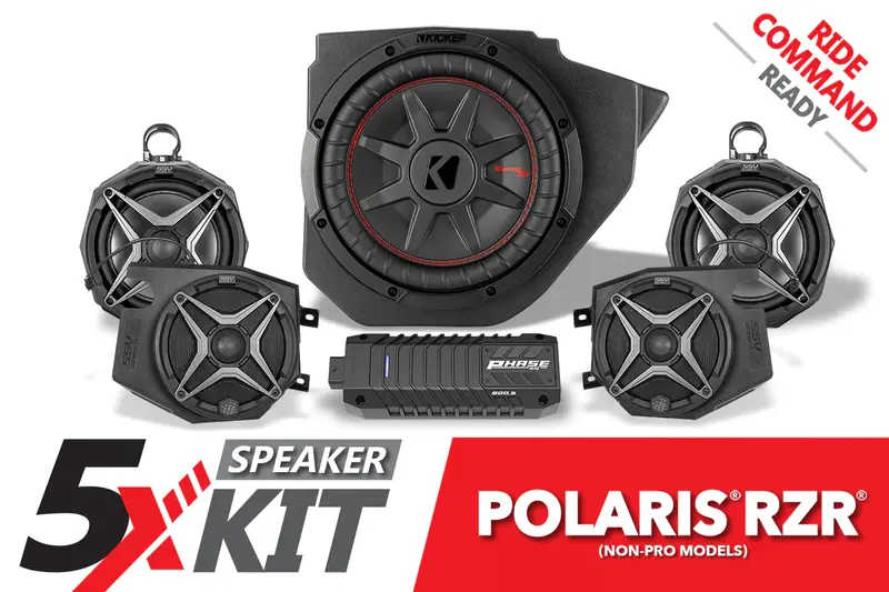 Ssv Works '14-'23 Polaris Rzr Phase X Ssv 5-Speaker Plug-&-Play System For Ride Command 1