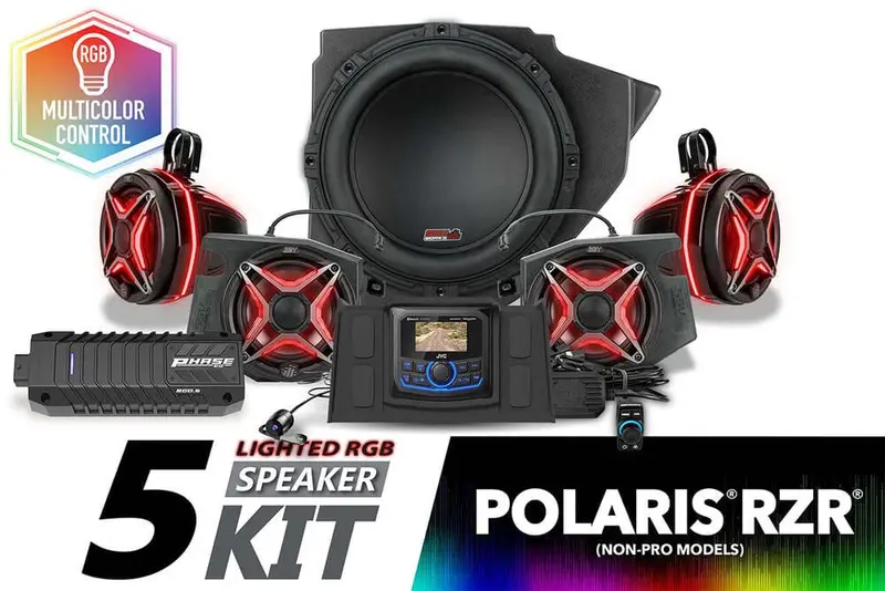 Ssv Works '14-'23 Polaris Rzr Xp 1000 V-Spec 5-Speaker Plug-&-Play Kit With Jvc 1