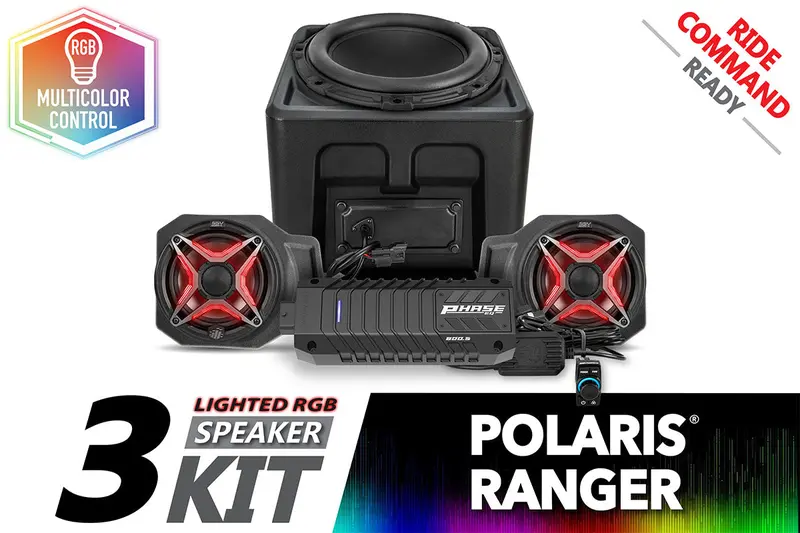 Ssv Works '18-'24 Polaris Ranger Xp 1000 V-Spec 3-Speaker Audio System For Ride Command 1