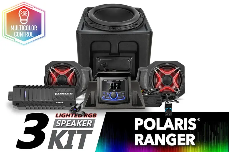 Ssv Works '18-'24 Polaris Ranger Xp 1000 V-Spec 3-Speaker Audio System W/Jvc 1