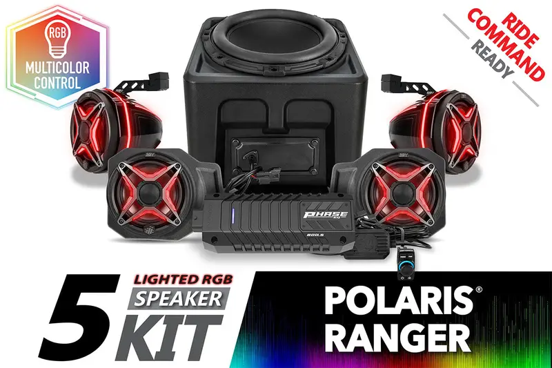 Ssv Works '18-'24 Polaris Ranger Xp 1000 V-Spec 5-Speaker Audio System For Ride Command 1