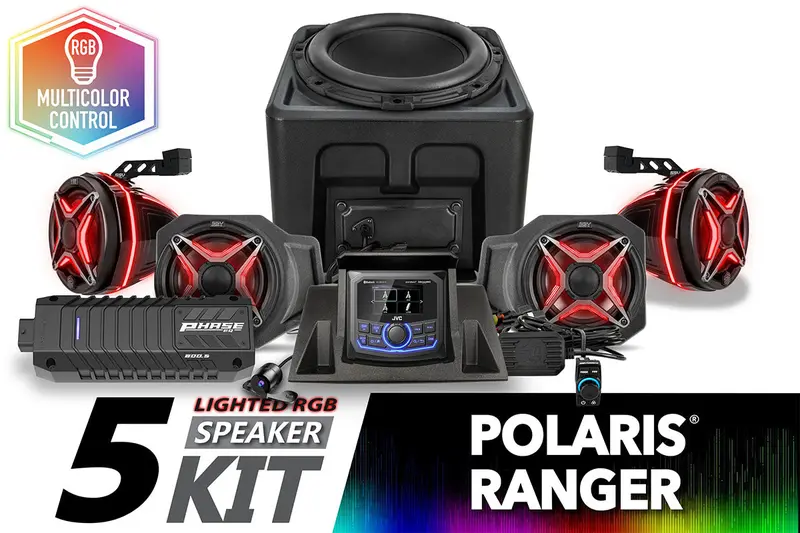 Ssv Works '18-'24 Polaris Ranger Xp 1000 V-Spec 5-Speaker Audio System With Jvc 1
