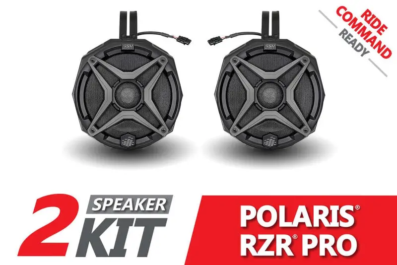 Ssv Works '20-'24 Polaris Rzr Pro 6.5In Cage-Mount Plug-&-Play Speaker-Pods For Ride Command 1