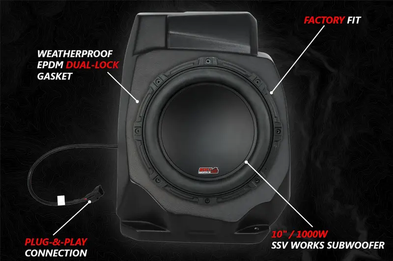 Ssv Works '20-'24 Rzr Pro Under-Dash 10" Subwoofer Enclosure Add-On For Ride Command (Ssv Sub) 2