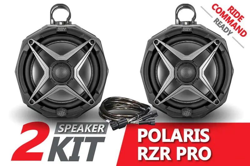 Ssv Works '21-'24 Polaris Rzr Pro 8" Cage-Mounted Speaker Pods For Ride-Command 1