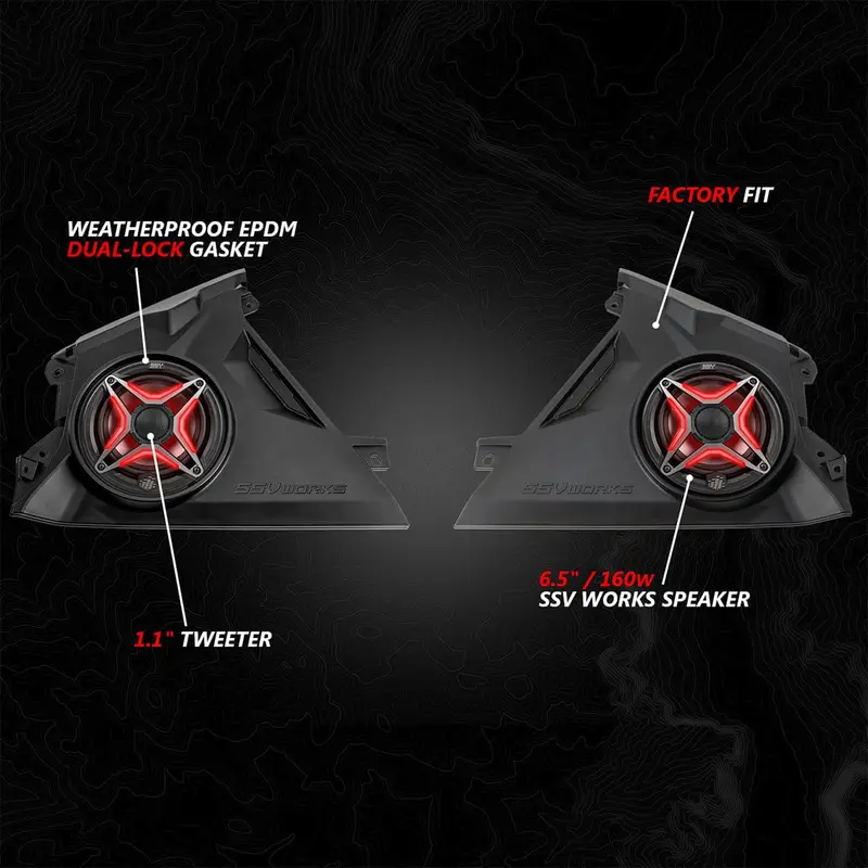 Ssv Works '24 Can-Am Maverick R Front-Dash 6.5" Speaker-Panels 3