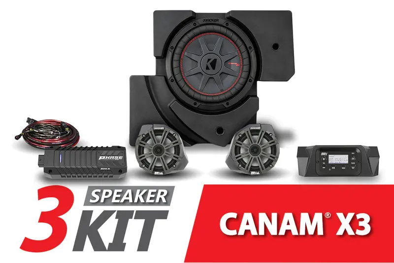Ssv Works Complete Kicker 3-Speaker Plug-And-Play System - 2017-2023 Can-Am X3 1