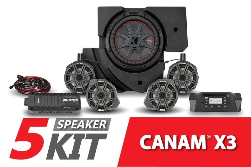 Ssv Works Complete Kicker 5-Speaker Plug-And-Play System - 2017-2023 Can-Am X3 1