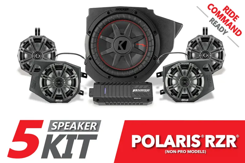 Ssv Works Complete Kicker 5-Speaker Plug-&-Play System For Ride Command - 2014-2023 Polaris Rzr 1